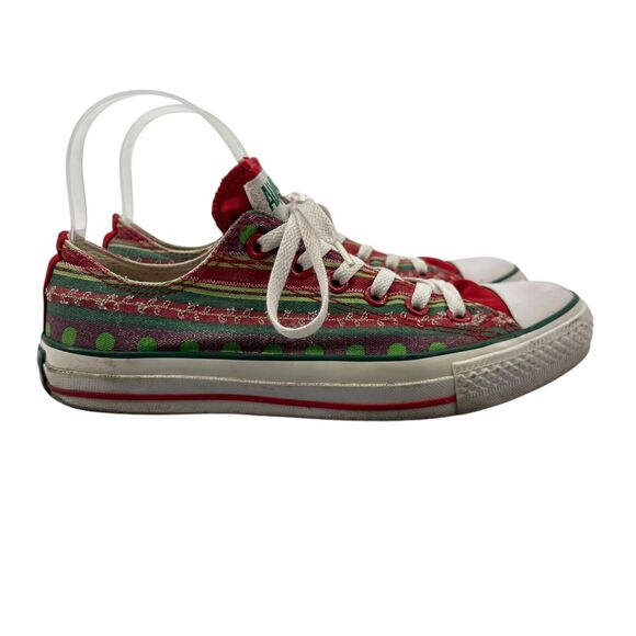 Converse Womens 8 Shoes Holiday Christmas Wrap Chuck Taylor All Star Low Sneaker - Picture 1 of 13